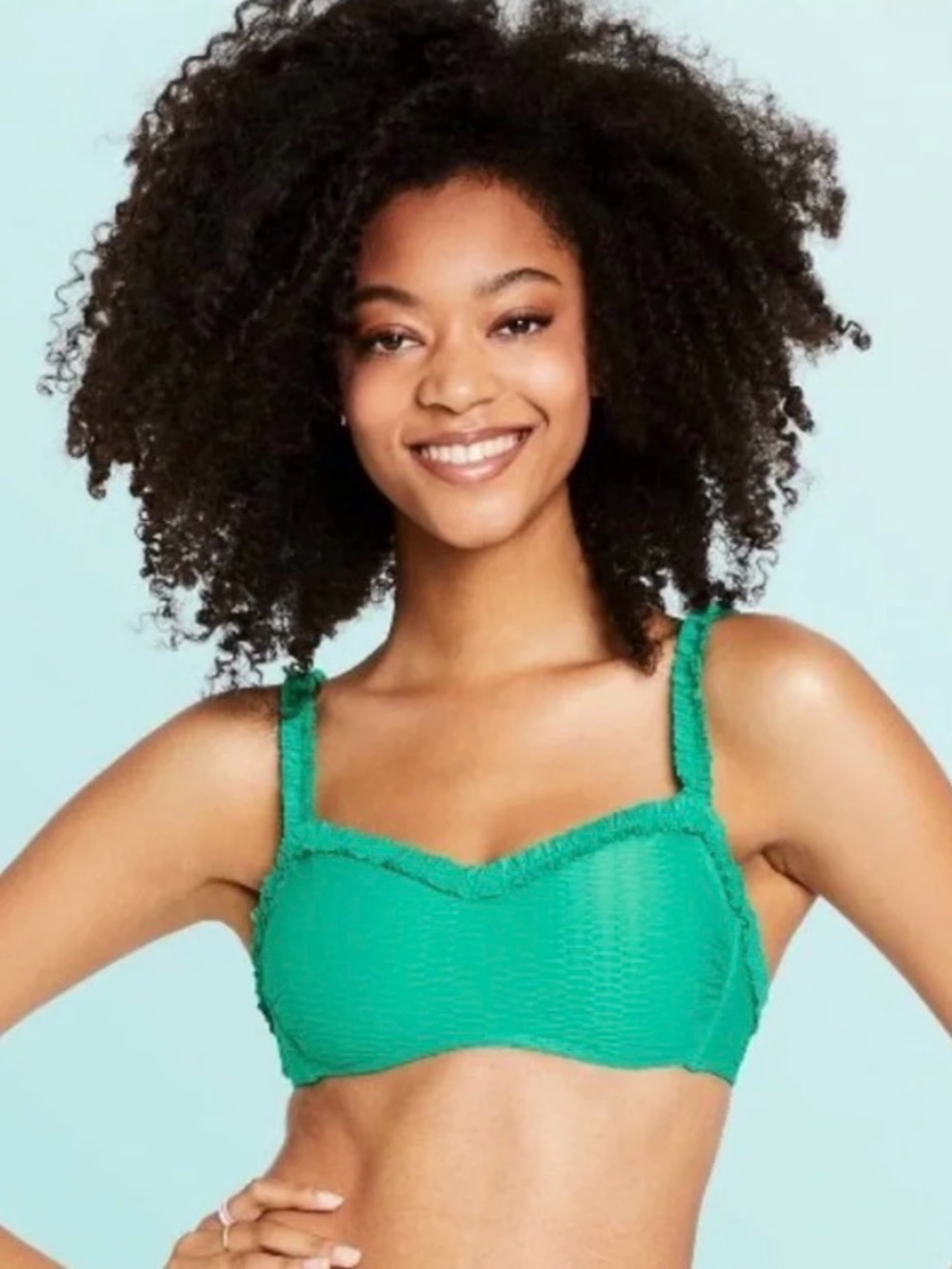 Stoney Clover Lane Target Green Bikini Top with pink hardware, size 2X